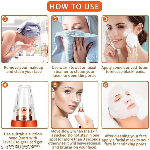 Derma Suction Vacuum Skin Cleanser | 4 in 1 Multi-function Blackhead Remover Tool | Remover Kit Skin Cleaner | Pimple Removal Tool | Ane Removal Tool