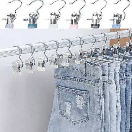 Stainless Steel Hangers with Clips 10pcs (Pack of 1)