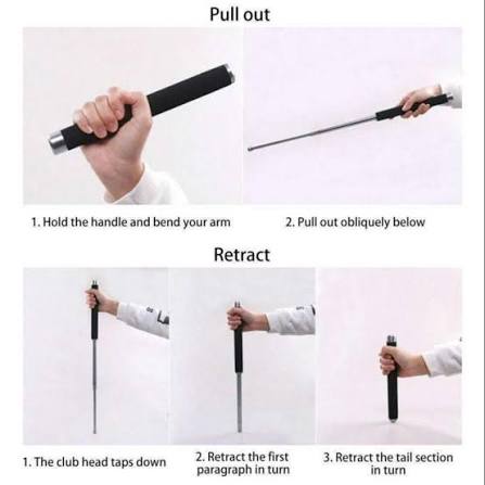 Personal Stick Security Professional Multitool Comfortable Grip Foldable Stick for Men and Women with Bag